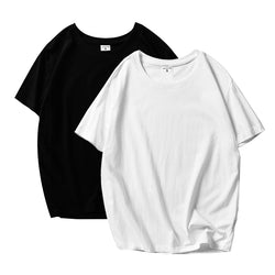 Women T Shirt Black White Tshirts Lady Solid Color Tees Short Sleeve T Shirts Female Summer Tops for Woman White Femme T Shirts